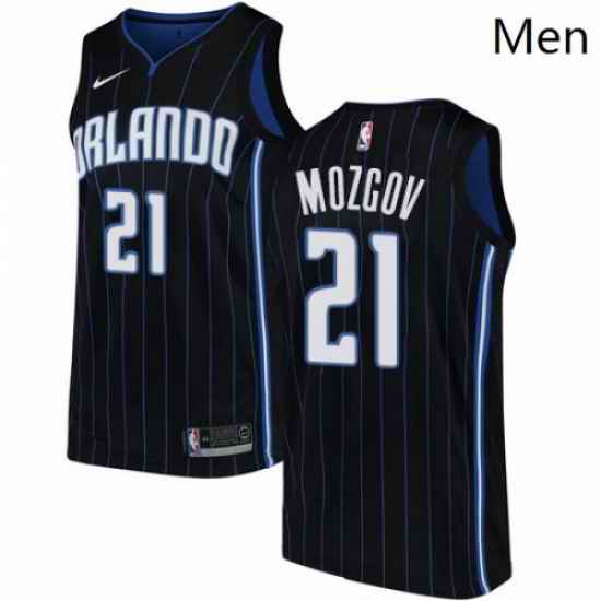 Mens Nike Orlando Magic 21 Timofey Mozgov Authentic Black NBA Jersey Statement Edition